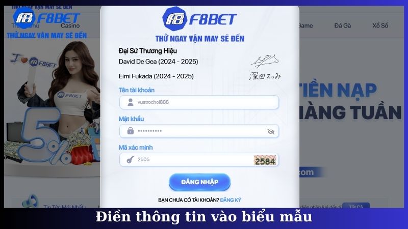 Điền thông tin vào biểu mẫu