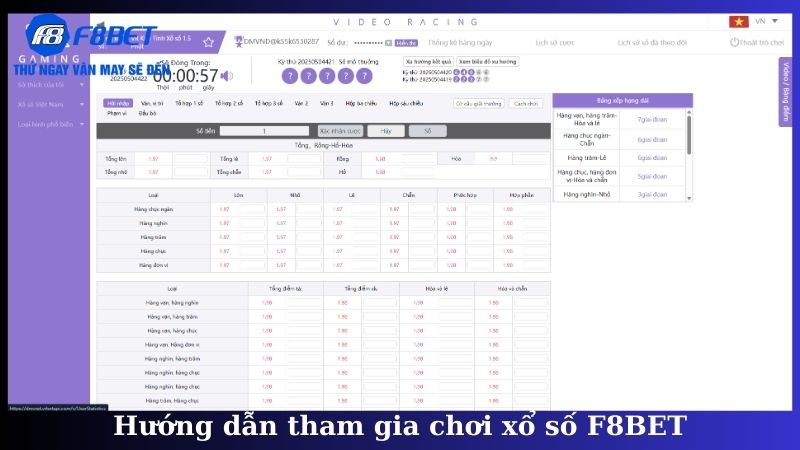 Hướng dẫn tham gia chơi xổ số F8BET