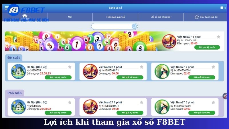 Lợi ích khi tham gia xổ số F8BET