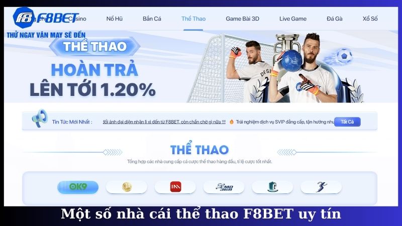 Một số nhà cái thể thao F8BET uy tín